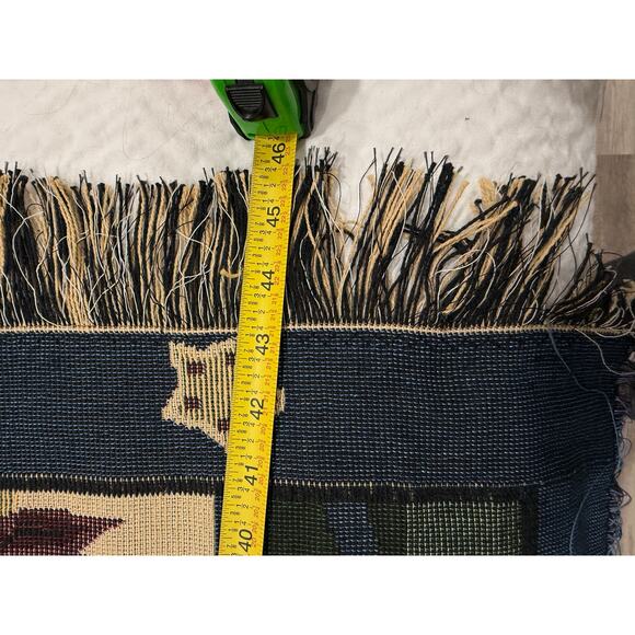 Vintage Christmas Tapestry Throw Blanket Teddy Train Soldiers Fringe Nostalgic - Picture 13 of 15